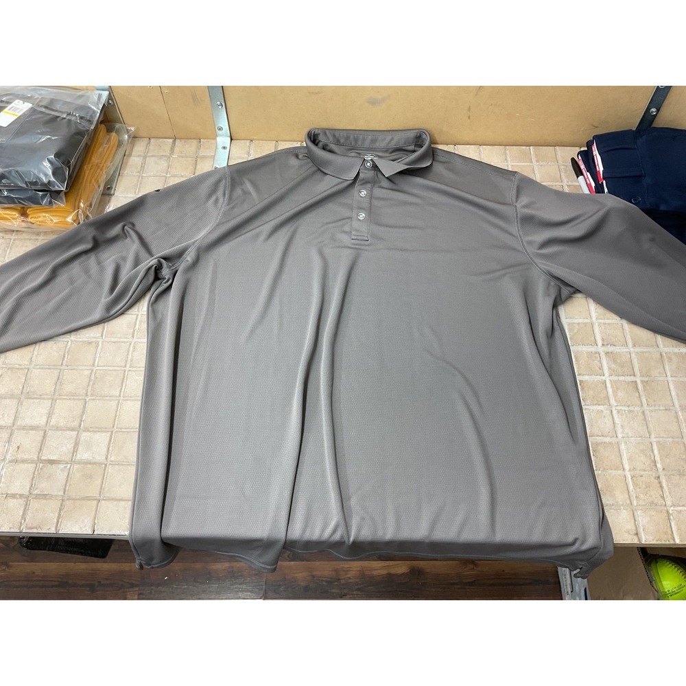 Callaway Men's 4XL Long Sleeve Golf Polo Shirt Gray Performance